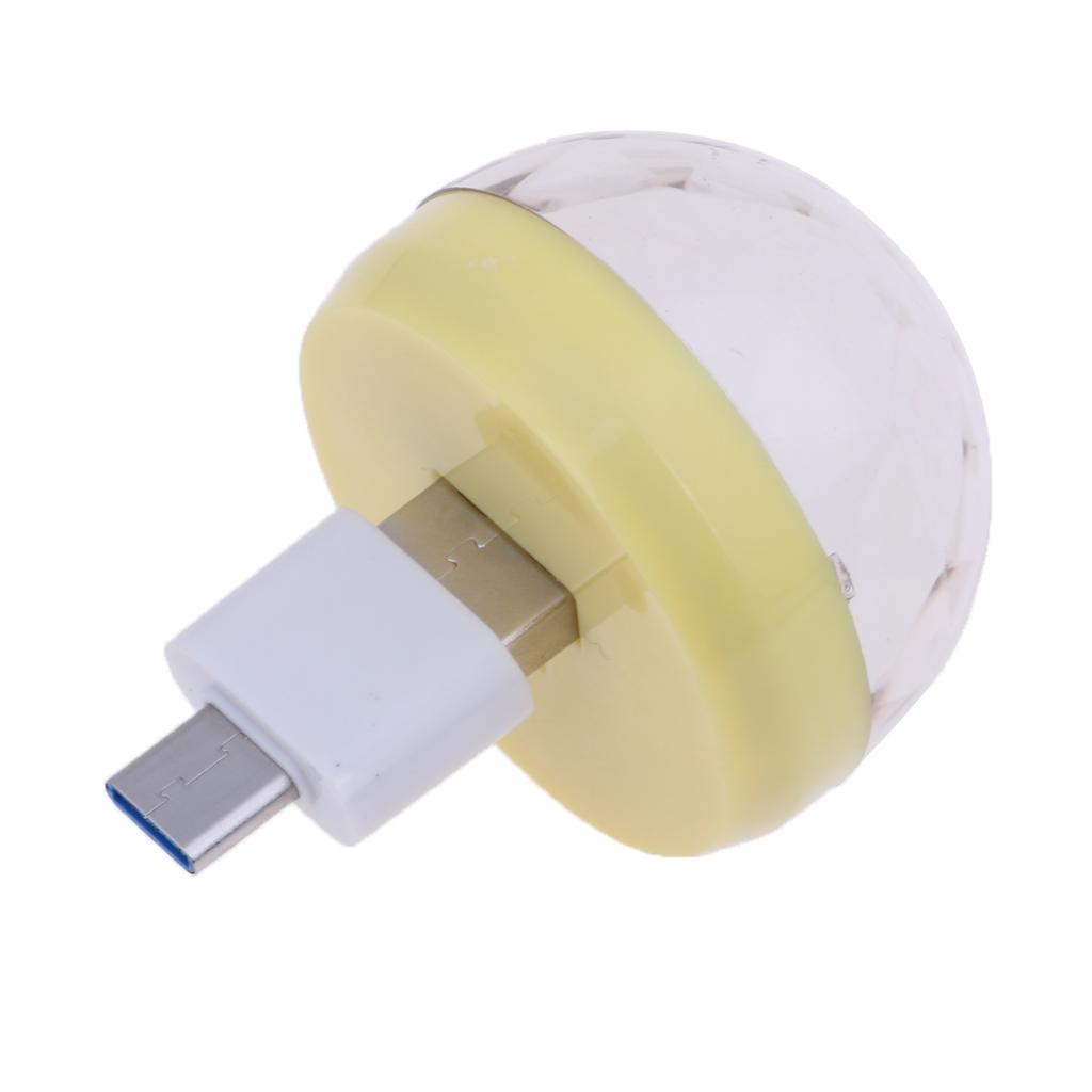 Voice control small magic ball light RGB mobile phone stage light  yellow