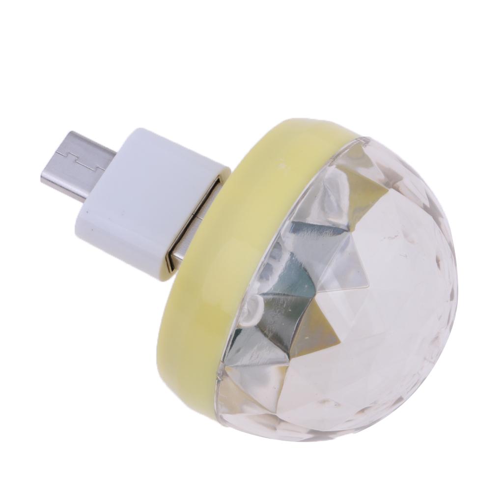 Voice control small magic ball light RGB mobile phone stage light  yellow