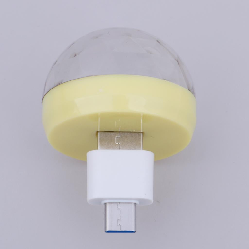 Voice control small magic ball light RGB mobile phone stage light  yellow