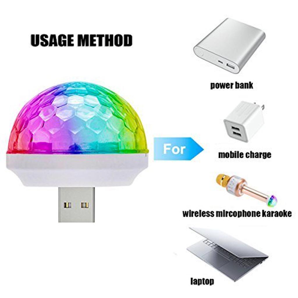 Voice control small magic ball light RGB mobile phone stage light  yellow