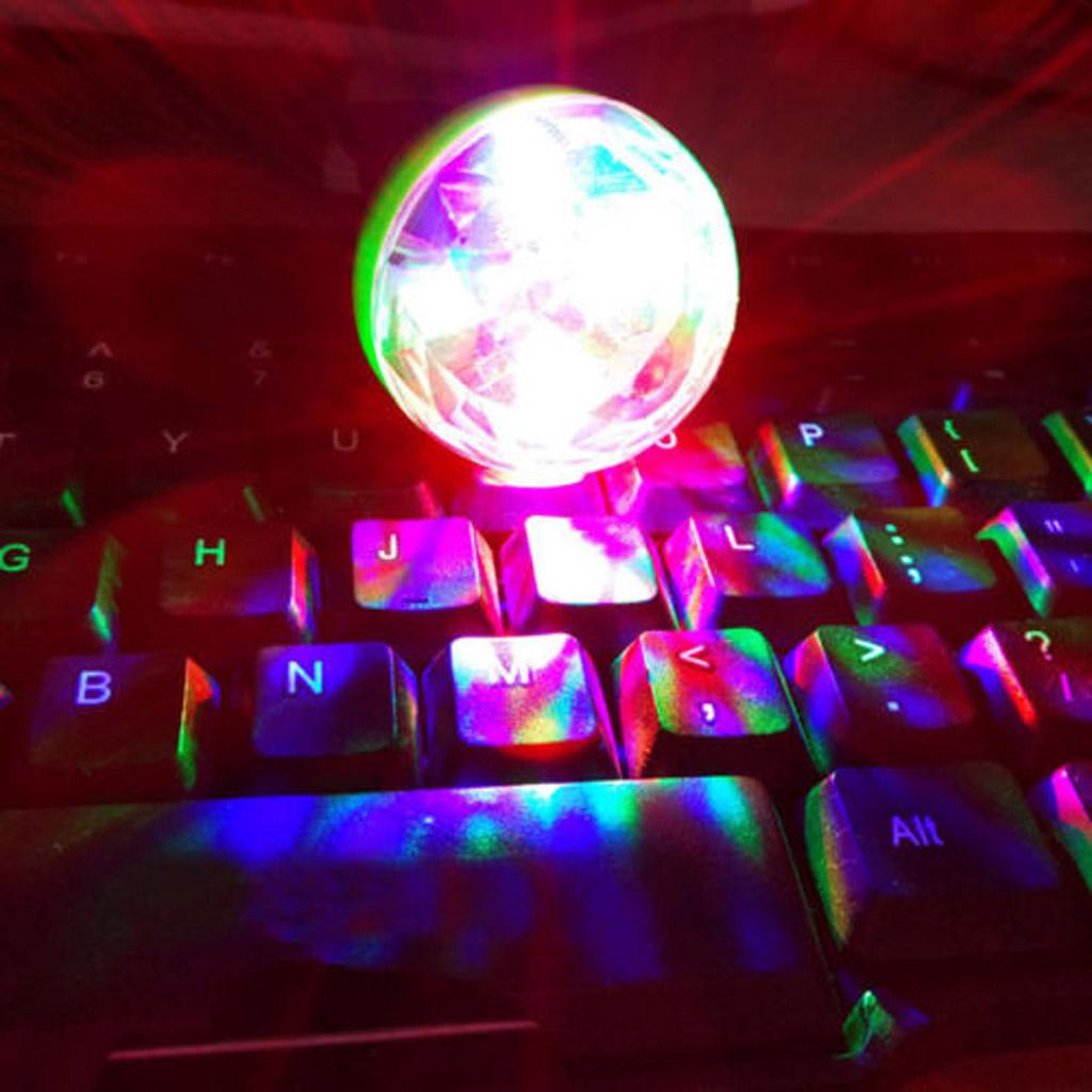 Voice control small magic ball light RGB mobile phone stage light  yellow