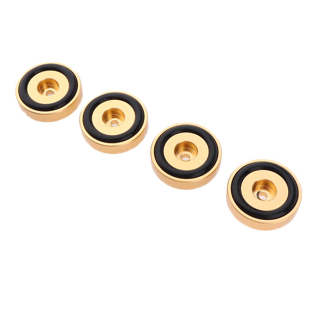 4x 40*10mm Aluminum Isolation Feet Pad Stand Base For CD Turntable Radio AMP Gold