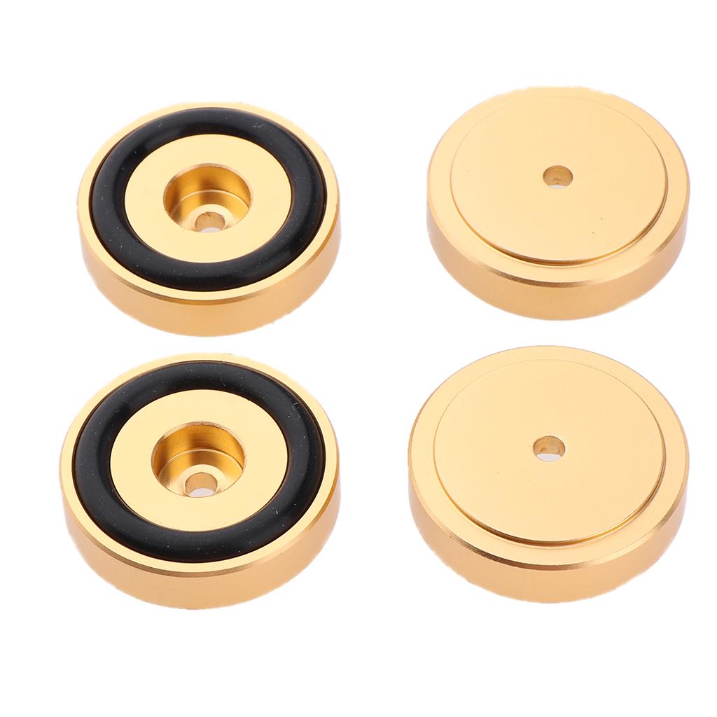 4x 40*10mm Aluminum Isolation Feet Pad Stand Base For CD Turntable Radio AMP Gold