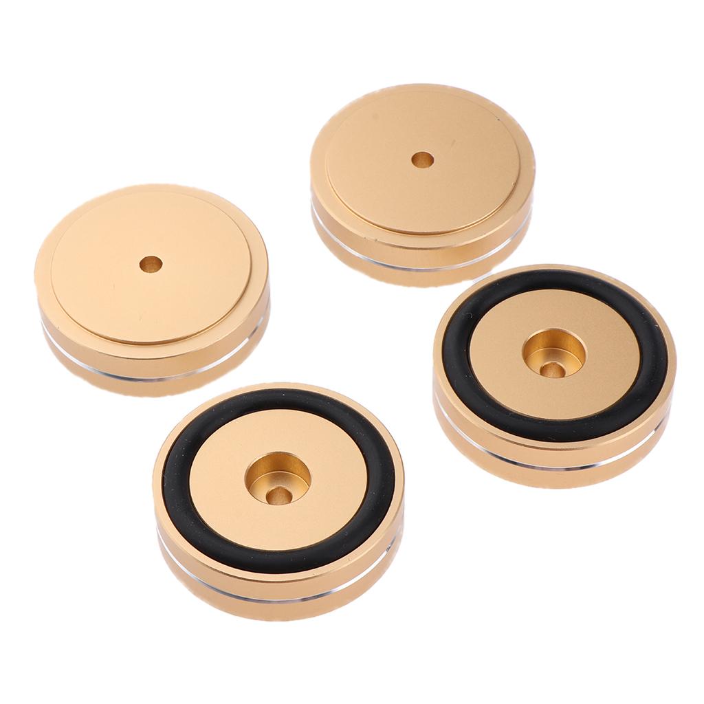 4x 50*15mm Aluminum Isolation Feet Pad Stand Base For CD Turntable Radio AMP Gold
