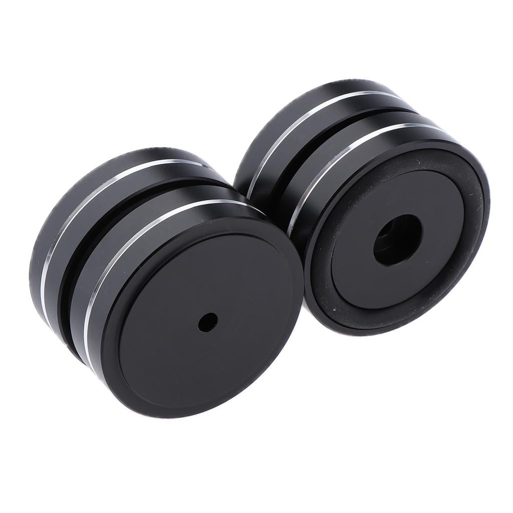 4x 50*15mm Aluminum Isolation Feet Pad Stand Base For CD Turntable Radio AMP Black