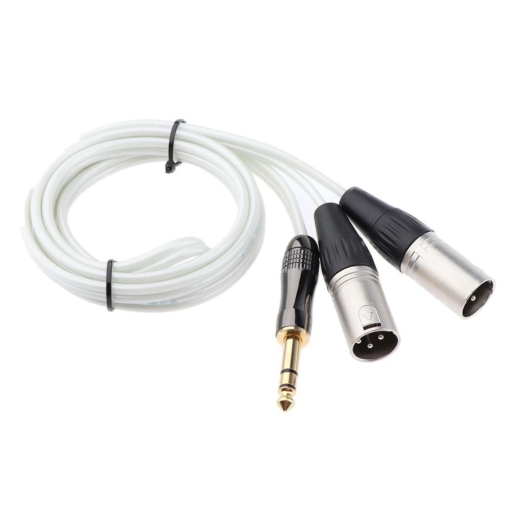 6.35mm Male to Dual XLR Male Audio Cable Replacement for Speaker PC 150cm