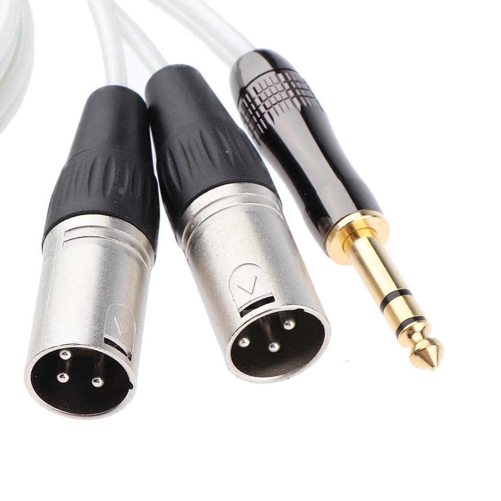 6.35mm Male to Dual XLR Male Audio Cable Replacement for Speaker PC 150cm