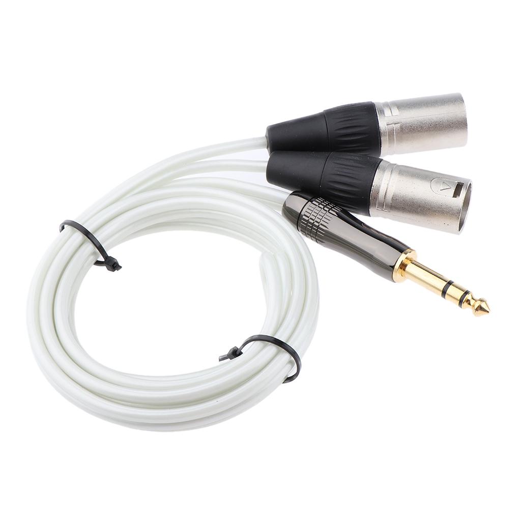 6.35mm Male to Dual XLR Male Audio Cable Replacement for Speaker PC 150cm