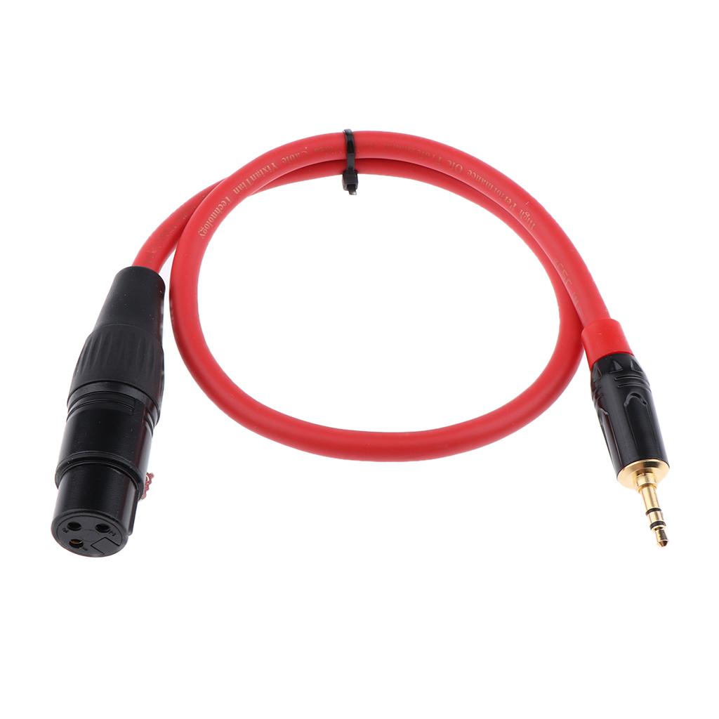 3.5mm 1/8 Male to 3 Pin XLR Female Headphone Microphone Audio Cable 50cm"