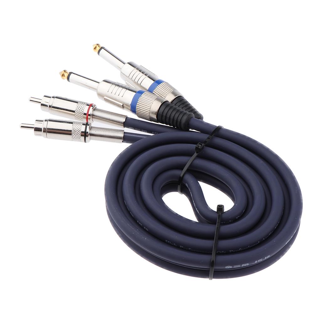Audio Cable Dual 1/4 6.35mm to Dual RCA Phono for Mixer Amplifier 150cm"