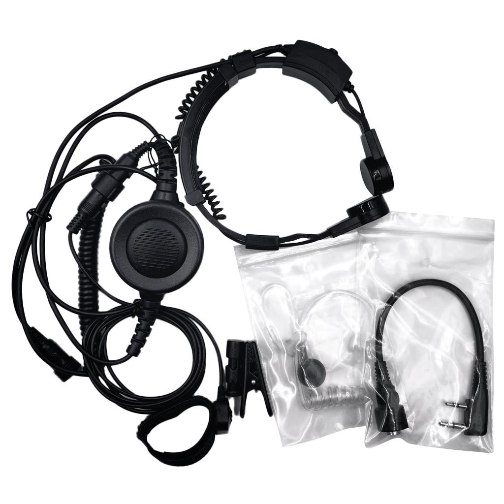 Throat Mic Headset With Finger PTT For Kenwood Radio TK-3206/3207 UV-5R