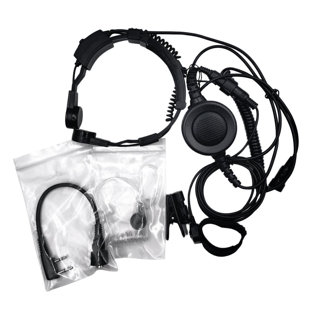 Throat Mic Headset With Finger PTT For Kenwood Radio TK-3206/3207 UV-5R