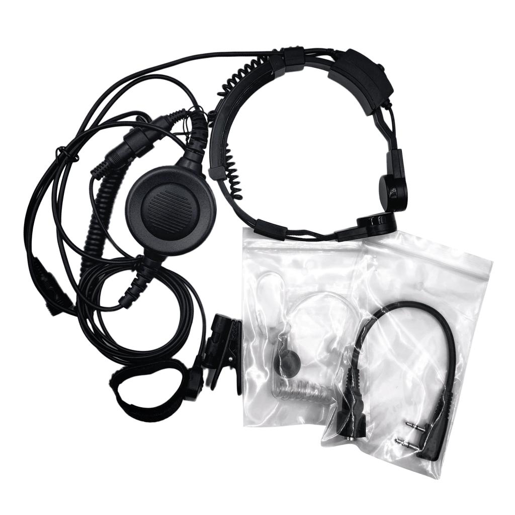 Throat Mic Headset With Finger PTT For Kenwood Radio TK-3206/3207 UV-5R
