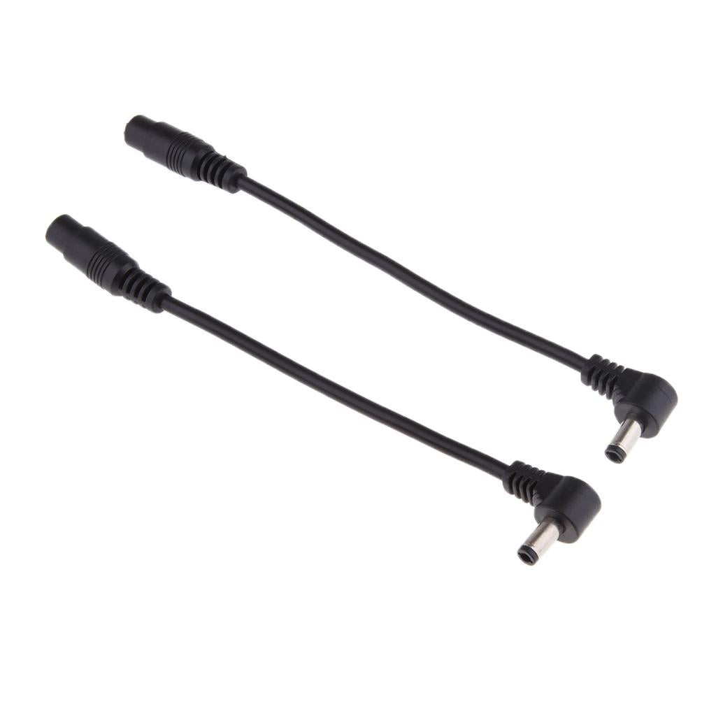 2pcs DC Power 5.5x2.1mm Female to 5.5x2.5mm Male Adapter Cable Right Angle