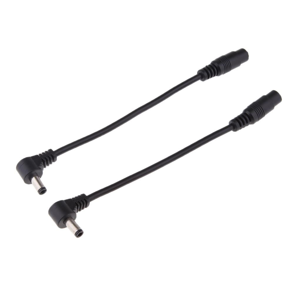 2pcs DC Power 5.5x2.1mm Female to 5.5x2.5mm Male Adapter Cable Right Angle