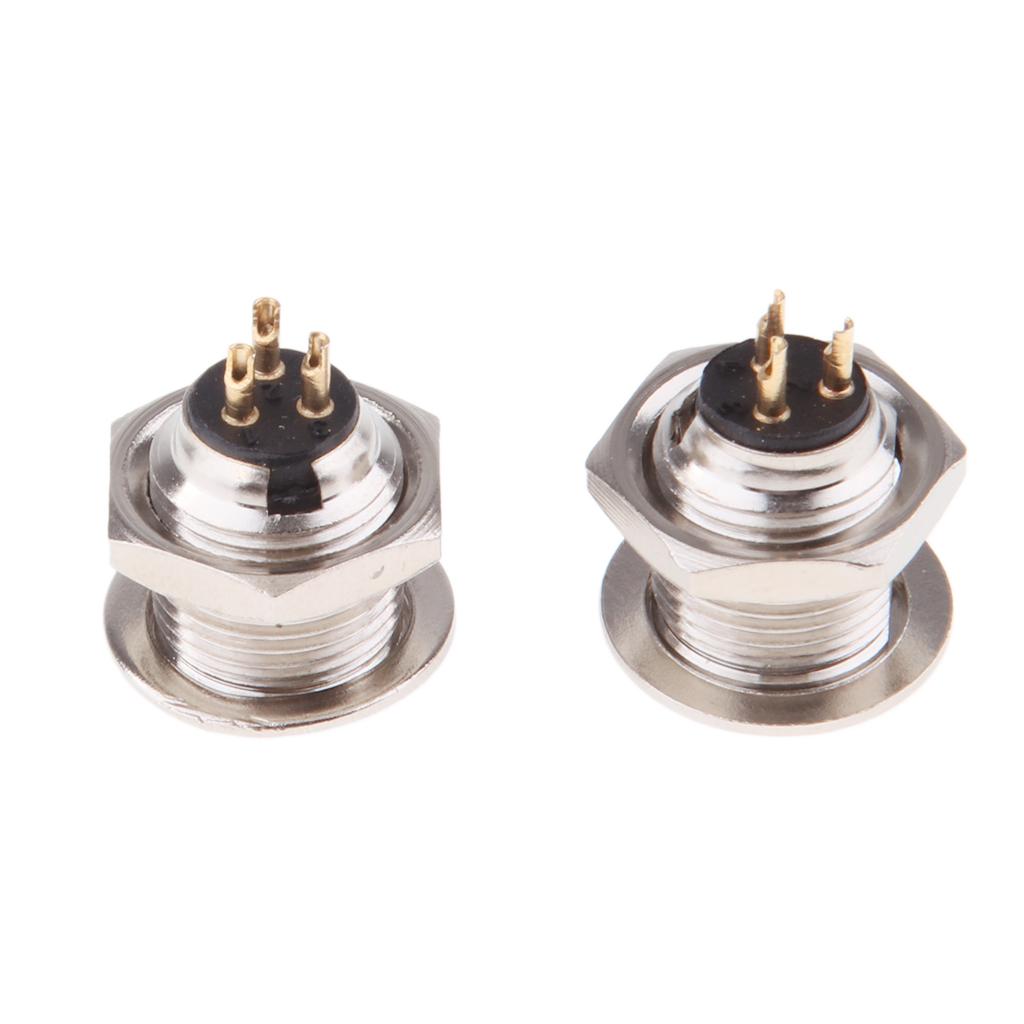 4x2Pieces Metal 3Pin Mini XLR Connector Plug Male Audio Microphone Connector