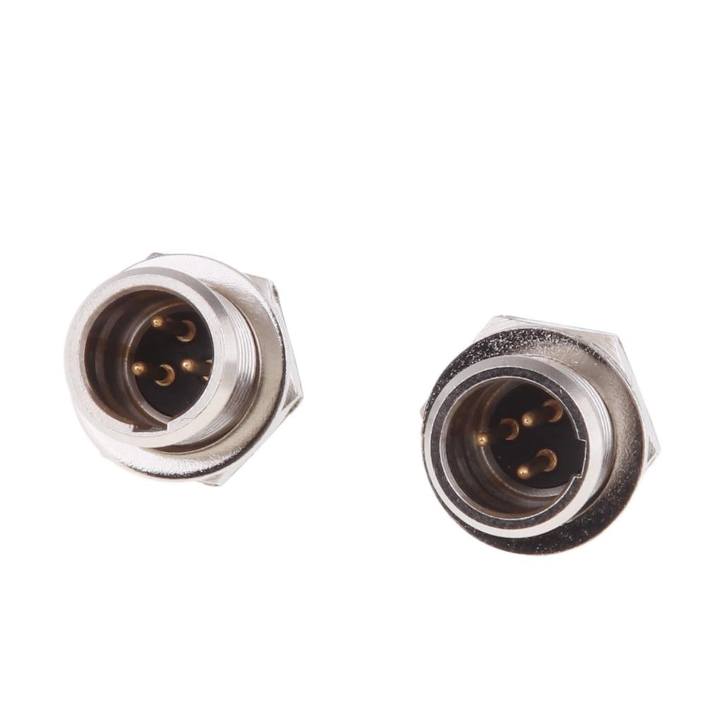 4x2Pieces Metal 3Pin Mini XLR Connector Plug Male Audio Microphone Connector