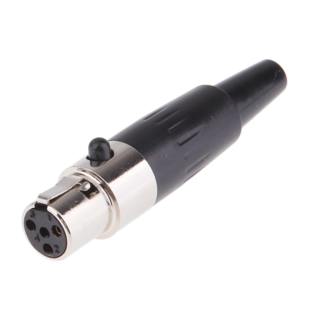 Metal 4Pin/4P Mini XLR Connector Plug Female Audio Microphone Connector