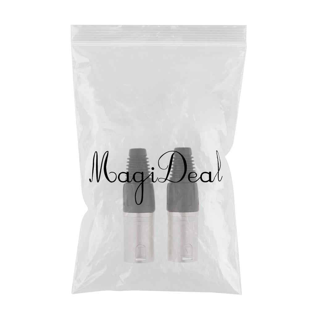 2Pieces Metal  4Pin/4P XLR Connector Plug Male Audio Microphone Connector