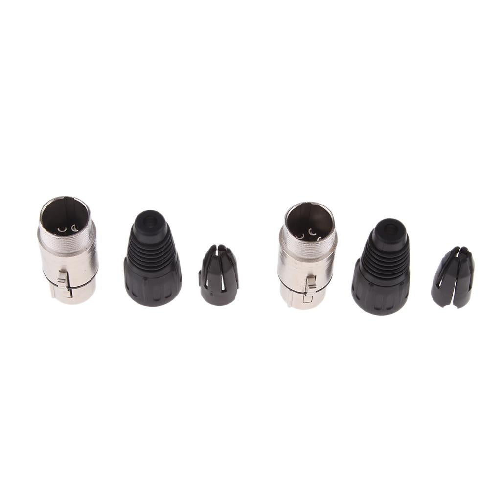 2 Pieces Metal 4Pin/4P XLR Connector Plug Female Audio Microphone Connector
