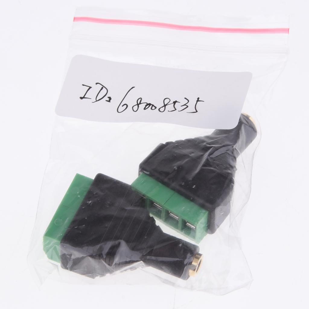 3.5mm Stereo Female Jack to AV Screw Video AV Balun Terminal Plug Adapter