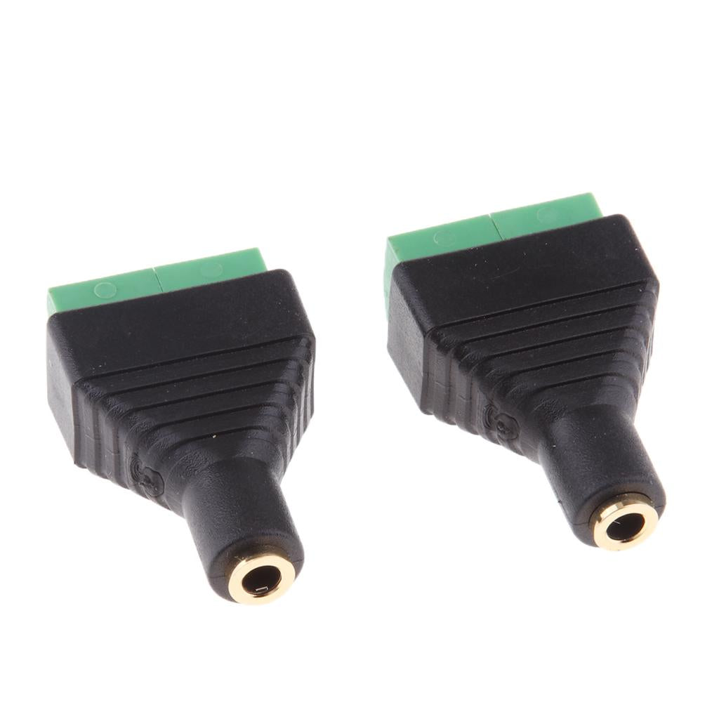 3.5mm Stereo Female Jack to AV Screw Video AV Balun Terminal Plug Adapter