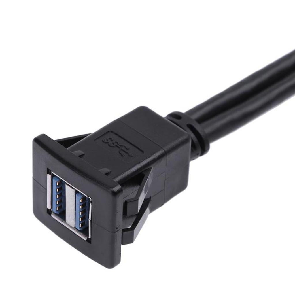 USB 3.0 Extension Flush Dash Panel Mount Cable for Car, Boat, Motorcycle 2m