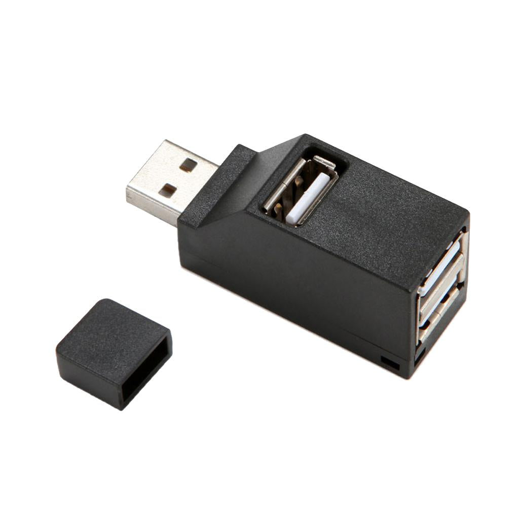 Portable High Speed USB to 3port USB2.0 Hub Splitter Adapter for PC Black