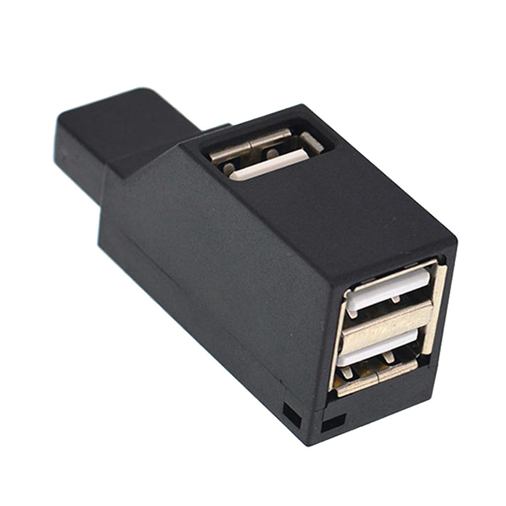 Portable High Speed USB to 3port USB2.0 Hub Splitter Adapter for PC Black