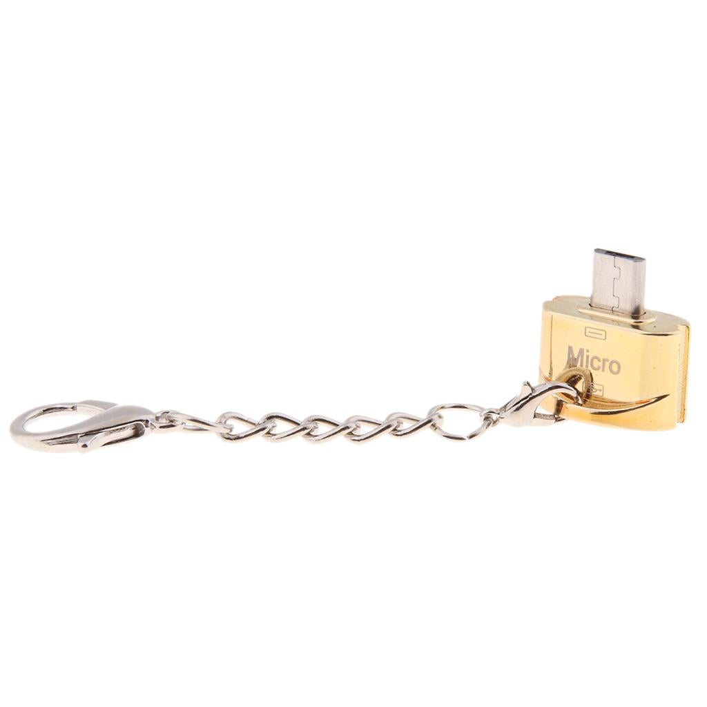 USB A Female to Micro USB Male OTG Adapter Connector for Phone Laptop Gold