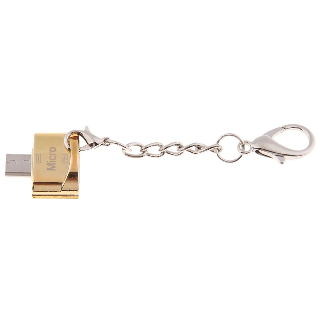 USB A Female to Micro USB Male OTG Adapter Connector for Phone Laptop Gold