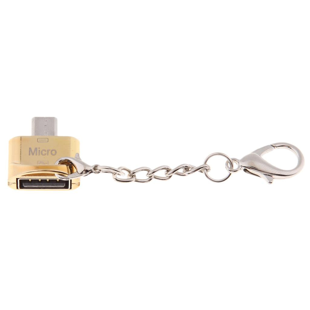 USB A Female to Micro USB Male OTG Adapter Connector for Phone Laptop Gold