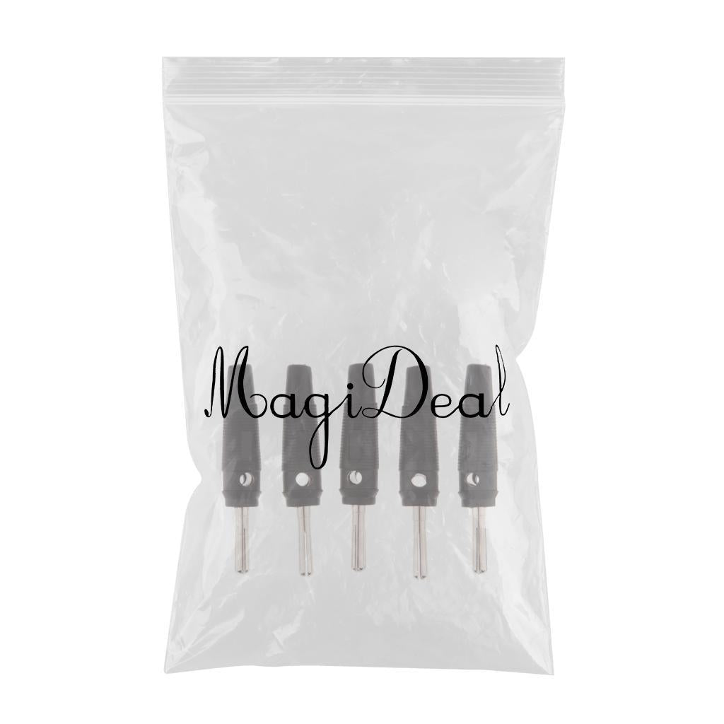 5Pieces 4mm Wire Audio Speaker Cable Banana Plug Connectors Adapter black