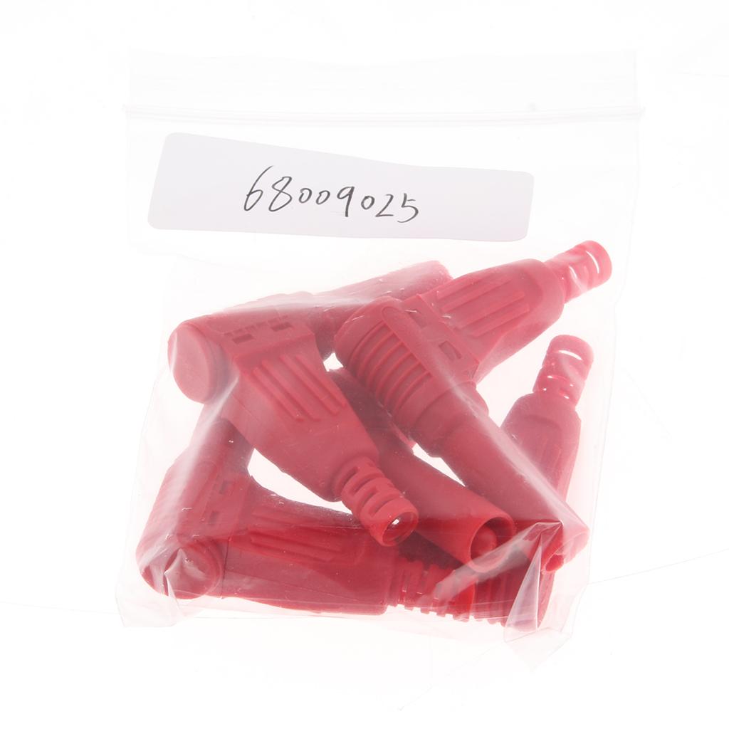 5Piece 4mm Right Angle Banana Male Plug for Multimeter Pen Line Red