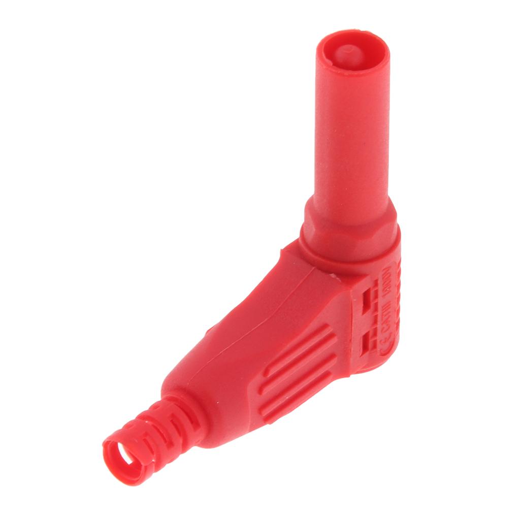 5Piece 4mm Right Angle Banana Male Plug for Multimeter Pen Line Red