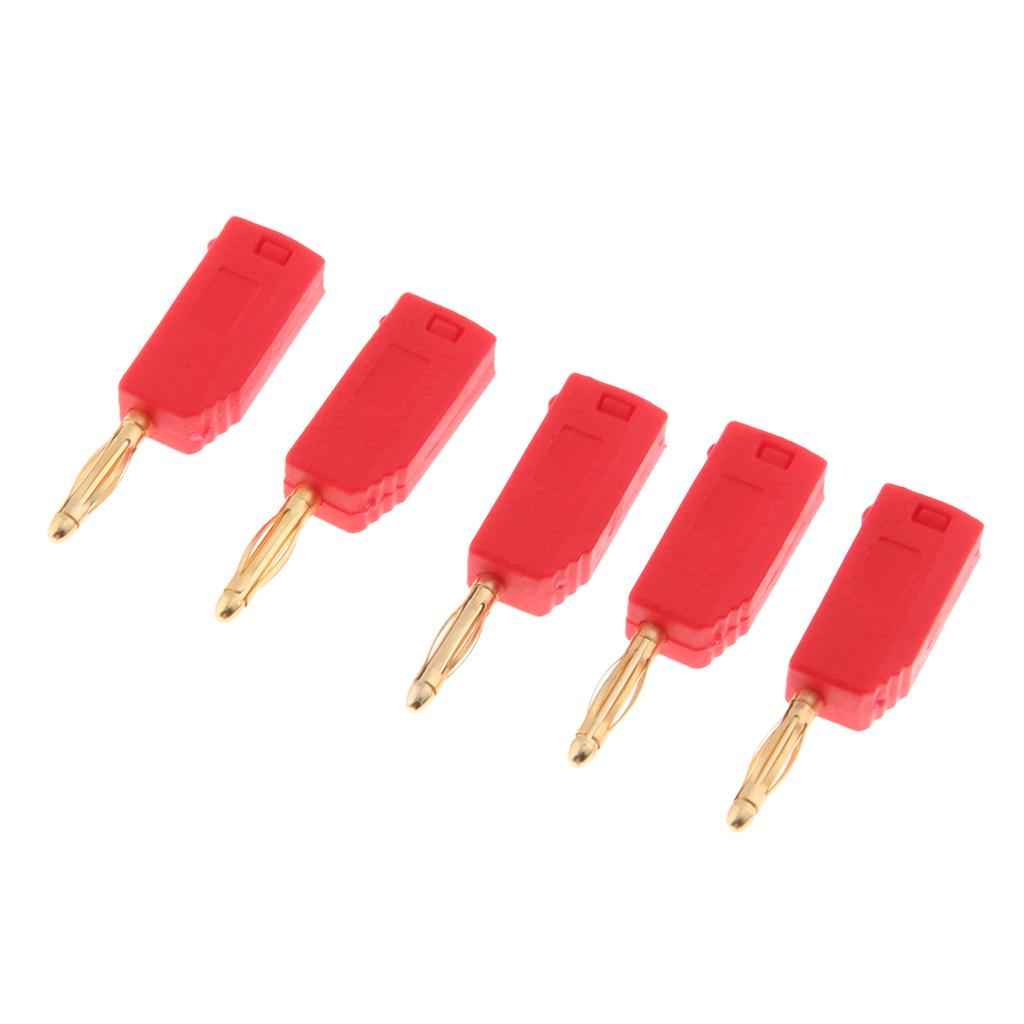 5Pieces 2mm Banana Plug for Test Probes Instrument Meter Connector red