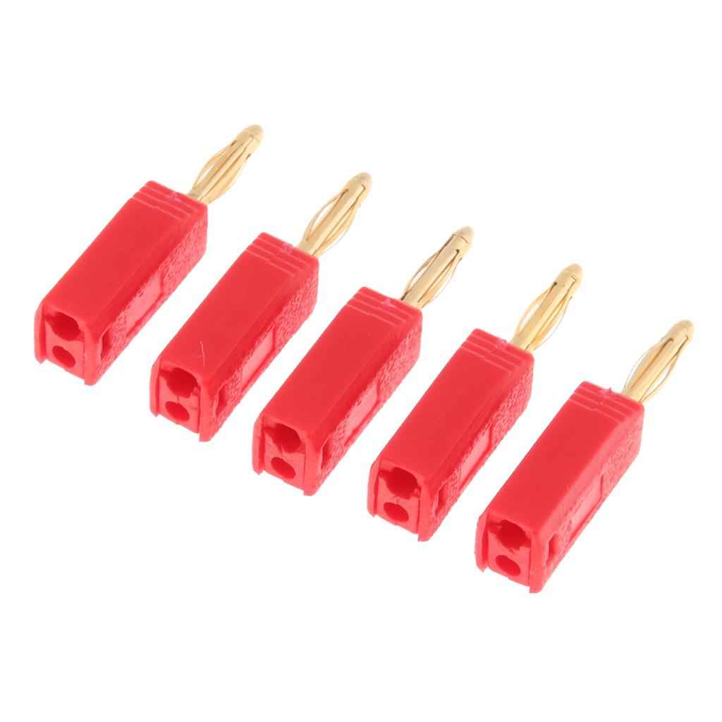 5Pieces 2mm Banana Plug for Test Probes Instrument Meter Connector red