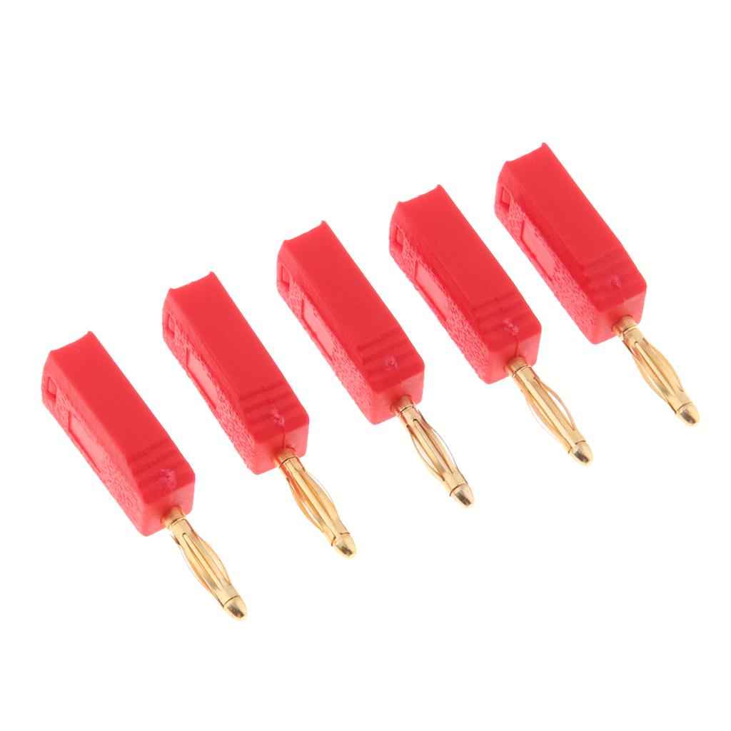 5Pieces 2mm Banana Plug for Test Probes Instrument Meter Connector red
