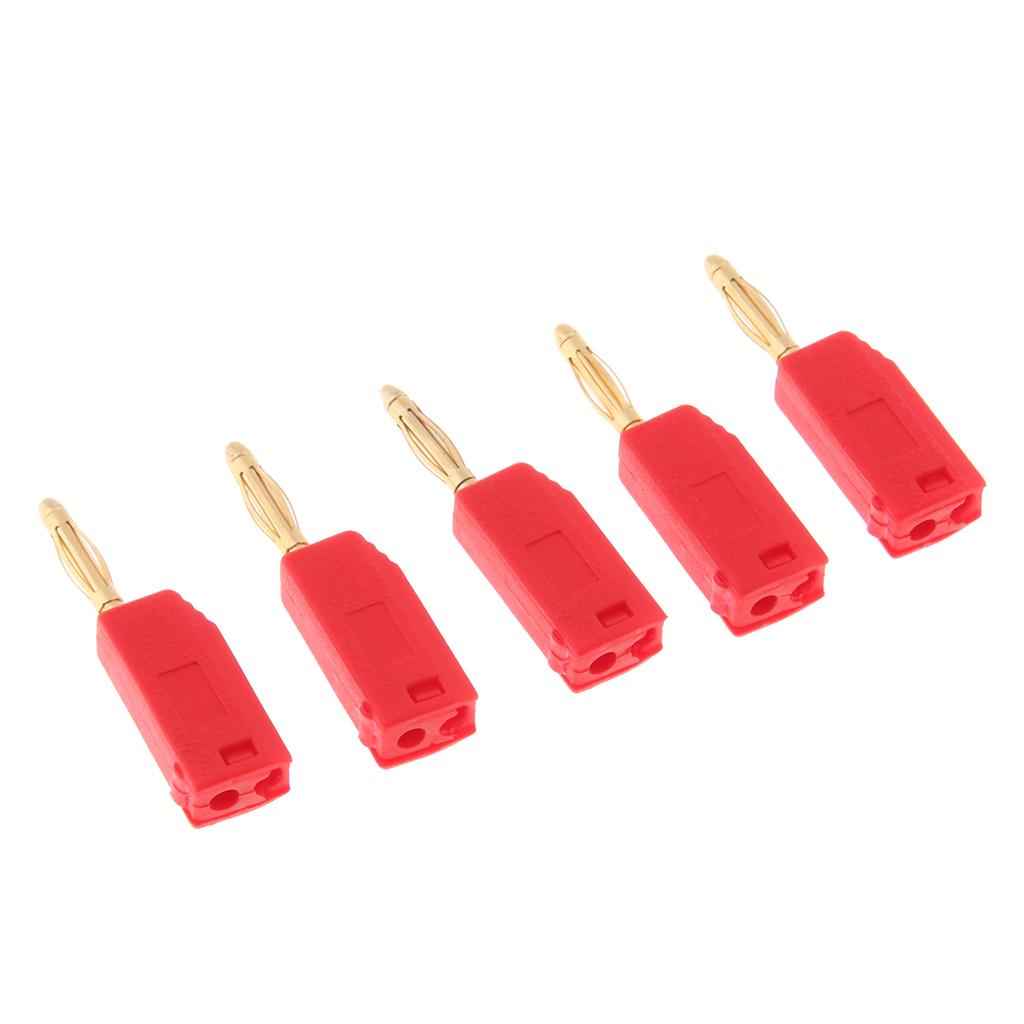 5Pieces 2mm Banana Plug for Test Probes Instrument Meter Connector red