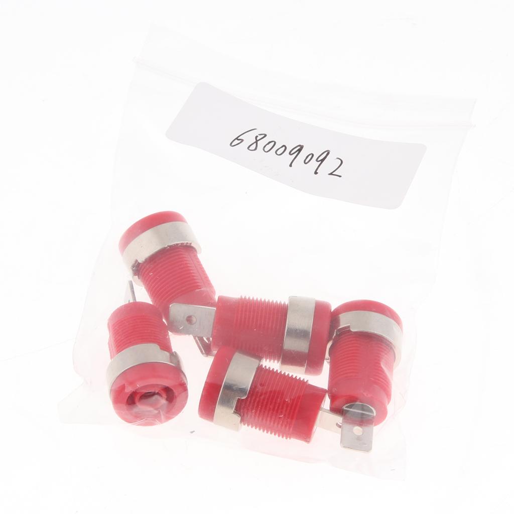5Pieces 4mm Banana Jack Binding Post Nut for Multimeter Banana Socket red