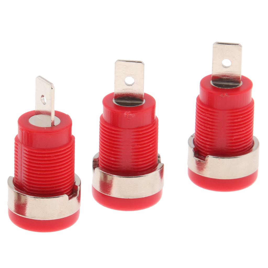 5Pieces 4mm Banana Jack Binding Post Nut for Multimeter Banana Socket red