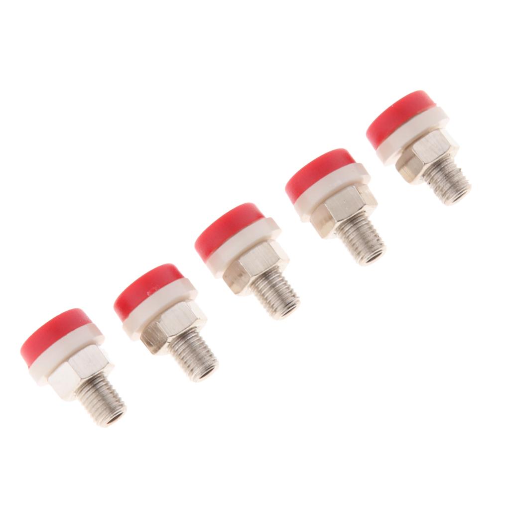 5pcs 2mm Banana Socket Panel Mount Binding Post Terminal Connector Red