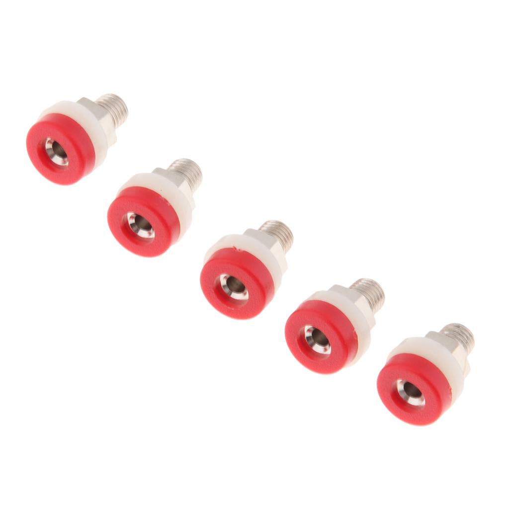 5pcs 2mm Banana Socket Panel Mount Binding Post Terminal Connector Red