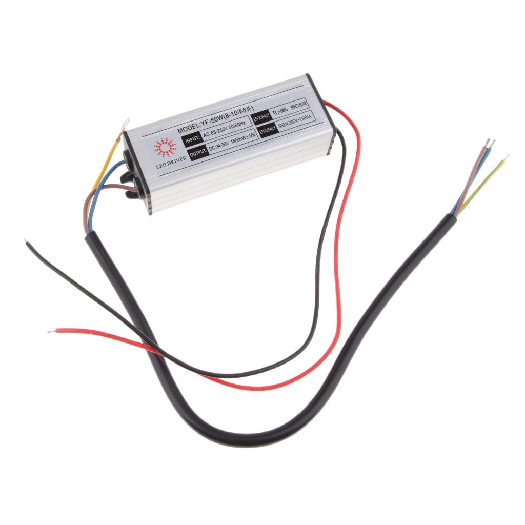 Waterproof LED Driver RGB Power Supply Transformer 1×50W DC25-45V 1500MA