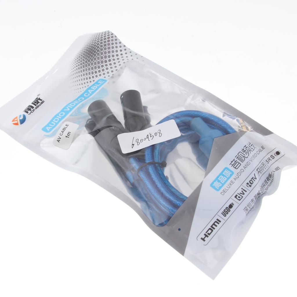 3.5mm 1/8inch Jack Plug to Dual XLR Male Plug Audio Cable 1m