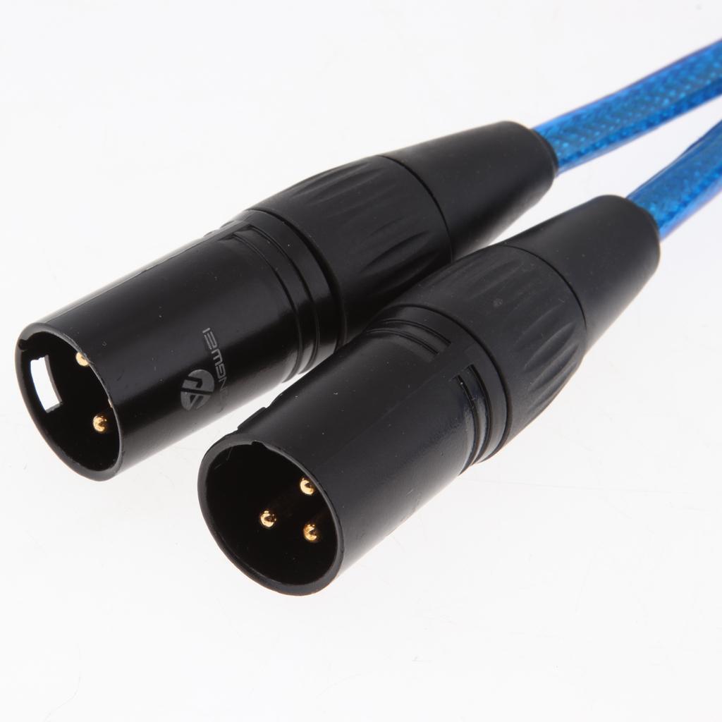 3.5mm 1/8inch Jack Plug to Dual XLR Male Plug Audio Cable 1m