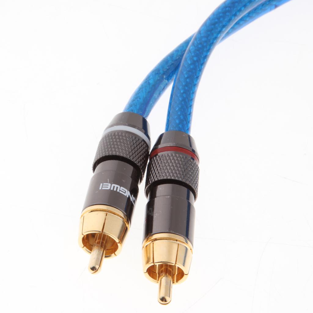 Dual 6.35mm 1/4inch Jack Plug to Dual RCA Male Plug Audio Cable 0.5meter