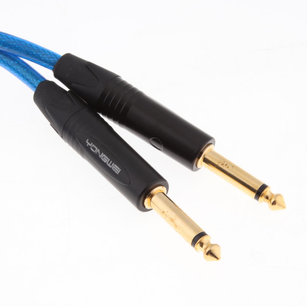 Dual 6.35mm 1/4inch Jack Plug to Dual RCA Male Plug Audio Cable 0.5meter
