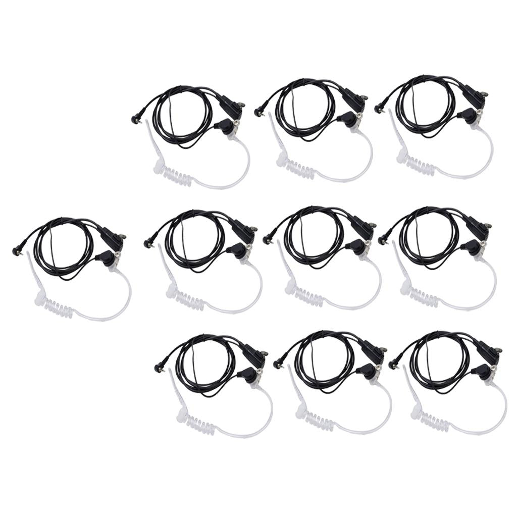 10pcs Advanced Covert Acoustic Tube Bodyguard FBI Earpiece Headset PTT Mic