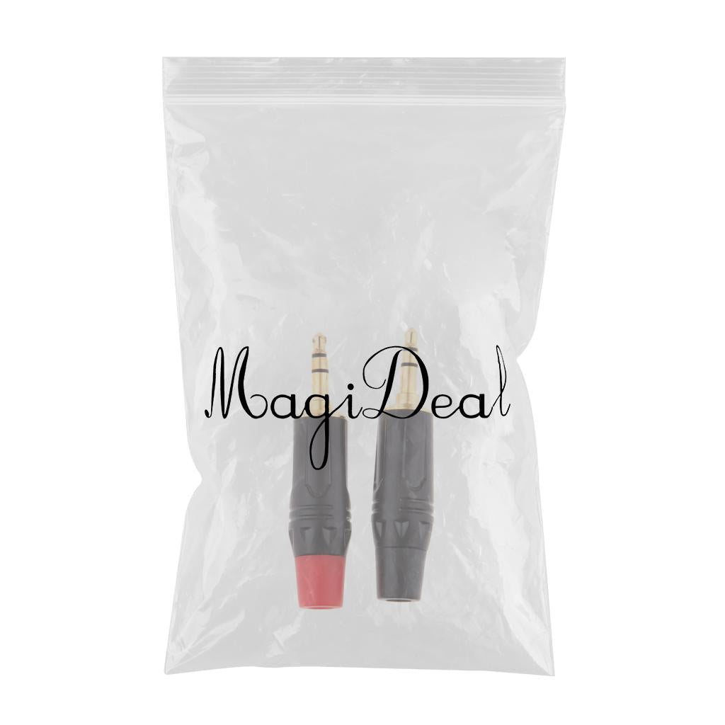 2Pcs 3.5mm 3Pole Male Repair Earphones Audio Solder Jack Plug Adapter
